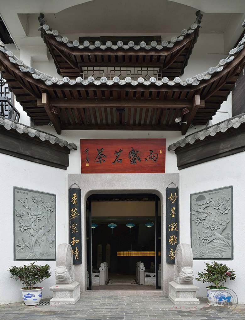 新中式茶樓裝修設(shè)計(jì)效果門廳