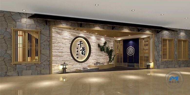 日韓料理餐廳裝修設(shè)計入口效果圖