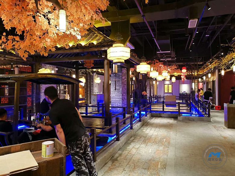 特色湘菜館餐廳裝修設計餐臺效果圖