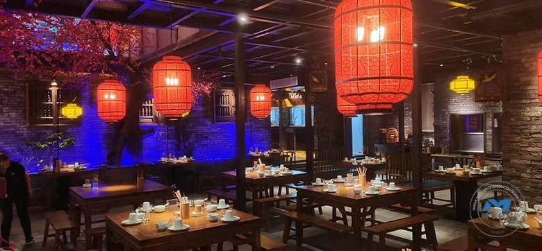 特色湘菜館餐廳裝修設計大堂效果圖